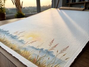 Cotton-overlaid watercolor paper