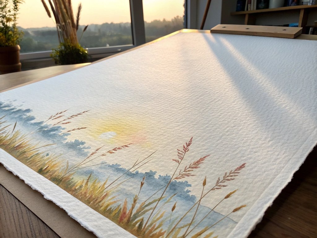 Cotton-overlaid watercolor paper