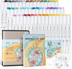 Ohuhu x Jade Summer Coloring Set 47 Alcohol Markers & Coloring Book