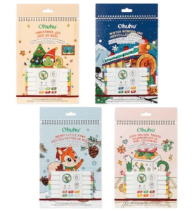 Ohuhu Christmas Joy Coloring Activity Book & Premium Markers, 8.5x 12 in, Assorted
